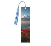5 segnalibri in legno con nappe, stile vintage, con monte Fuji, paesaggi giapponesi, fatti a mano, per leggere pagine, etichette da appendere, ornamento per gli amanti dei libri