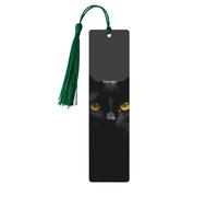 5 segnalibri in legno con nappe, stile vintage, con occhi di gatto neri, fatti a mano, per leggere le pagine, etichette da appendere in legno, ornamento per gli amanti dei libri