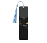 5 segnalibri in legno con nappe, stile vintage, con occhi di gatto neri, fatti a mano, per leggere le pagine, etichette da appendere in legno, ornamento per gli amanti dei libri