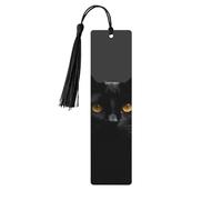 5 segnalibri in legno con nappe, stile vintage, con occhi di gatto neri, fatti a mano, per leggere le pagine, etichette da appendere in legno, ornamento per gli amanti dei libri