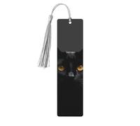 5 segnalibri in legno con nappe, stile vintage, con occhi di gatto neri, fatti a mano, per leggere le pagine, etichette da appendere in legno, ornamento per gli amanti dei libri