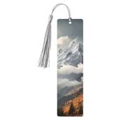 5 segnalibri in legno con nappe, stile vintage, segnalibro in legno con montagna e nuvole, fatti a mano, per leggere le pagine, etichette da appendere in legno, ornamento per gli amanti dei libri