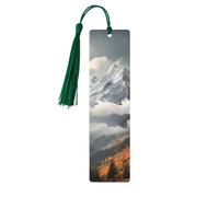 5 segnalibri in legno con nappe, stile vintage, segnalibro in legno con montagna e nuvole, fatti a mano, per leggere le pagine, etichette da appendere in legno, ornamento per gli amanti dei libri