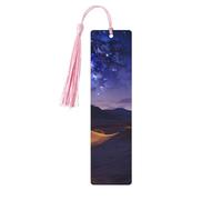 5 segnalibri in legno con nappe vintage segnalibro in legno notte nel deserto fantasia, fatti a mano, per leggere pagine, etichette da appendere in legno, ornamento per gli amanti dei libri