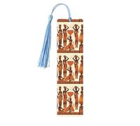 5 segnalibri in legno per uomini e donne africani tribali segnalibri in legno unici fatti a mano con nappa ciondolo segnalibro per amanti dei libri, regalo di compleanno per insegnanti