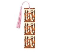 5 segnalibri in legno per uomini e donne africani tribali segnalibri in legno unici fatti a mano con nappa ciondolo segnalibro per amanti dei libri, regalo di compleanno per insegnanti