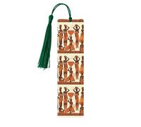5 segnalibri in legno per uomini e donne africani tribali segnalibri in legno unici fatti a mano con nappa ciondolo segnalibro per amanti dei libri, regalo di compleanno per insegnanti