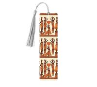 5 segnalibri in legno per uomini e donne africani tribali segnalibri in legno unici fatti a mano con nappa ciondolo segnalibro per amanti dei libri, regalo di compleanno per insegnanti