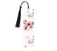 5 segnalibri in legno per uomini e donne asiatici acquerello rosa ciliegia fiori segnalibri in legno unici fatti a mano con nappa ciondolo segnalibro artigianale per amanti dei libri regalo di
