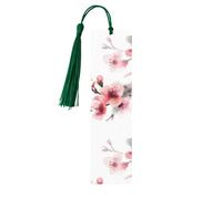 5 segnalibri in legno per uomini e donne asiatici acquerello rosa ciliegia fiori segnalibri in legno unici fatti a mano con nappa ciondolo segnalibro artigianale per amanti dei libri regalo di