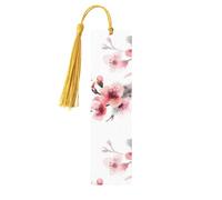 5 segnalibri in legno per uomini e donne asiatici acquerello rosa ciliegia fiori segnalibri in legno unici fatti a mano con nappa ciondolo segnalibro artigianale per amanti dei libri regalo di