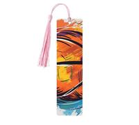 5 segnalibri in legno per uomini e donne basket colorati schizzo divertimento segnalibri in legno unici fatti a mano con nappa ciondolo segnalibro artigianale per amanti dei libri regalo di compleanno