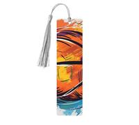 5 segnalibri in legno per uomini e donne basket colorati schizzo divertimento segnalibri in legno unici fatti a mano con nappa ciondolo segnalibro artigianale per amanti dei libri regalo di compleanno