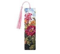 5 segnalibri in legno per uomini e donne colorati con fiori primaverili estivi segnalibri in legno unici fatti a mano con nappa ciondolo segnalibro per amanti dei libri, regalo di compleanno per