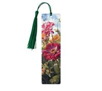 5 segnalibri in legno per uomini e donne colorati con fiori primaverili estivi segnalibri in legno unici fatti a mano con nappa ciondolo segnalibro per amanti dei libri, regalo di compleanno per