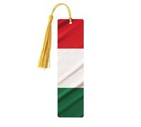 5 segnalibri in legno per uomini e donne con bandiera italiana, segnalibri in legno unici fatti a mano con nappa ciondolo segnalibro per amanti dei libri, regalo per insegnanti di compleanno