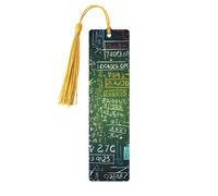 5 segnalibri in legno per uomini e donne con domande di matematica, segnalibri unici fatti a mano con nappa, per amanti dei libri, regalo per insegnanti di compleanno