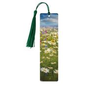 5 segnalibri in legno per uomini e donne con fiori di prato primaverile, segnalibri in legno unici fatti a mano con nappa ciondolo segnalibro per amanti dei libri, regalo di compleanno per insegnanti