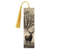 5 segnalibri in legno per uomini e donne con immagine astratta di alci, segnalibri in legno unici fatti a mano con nappa, per amanti dei libri, regalo di compleanno per insegnanti