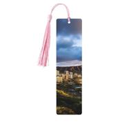 5 segnalibri in legno per uomini e donne con skyline hawaiano testa di diamante vulcano segnalibro unico fatto a mano con nappa ciondolo segnalibro per amanti dei libri, regalo di compleanno per