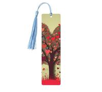 5 segnalibri in legno per uomini e donne cuore albero 3 segnalibri in legno unici fatti a mano con nappa ciondolo segnalibro per amanti dei libri regalo di compleanno insegnanti