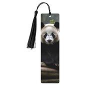 5 segnalibri in legno per uomini e donne, due grandi panda, segnalibri in legno unici fatti a mano con nappa, per amanti dei libri, regalo per insegnanti di compleanno