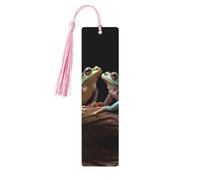 5 segnalibri in legno per uomini e donne, due rane, segnalibri in legno unici fatti a mano con nappa, per amanti dei libri, regalo per insegnanti di compleanno