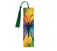 5 segnalibri in legno per uomini e donne farfalla tie dye segnalibri in legno unici fatti a mano con nappa ciondolo segnalibro per amanti dei libri, regalo di compleanno per insegnanti