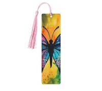 5 segnalibri in legno per uomini e donne farfalla tie dye segnalibri in legno unici fatti a mano con nappa ciondolo segnalibro per amanti dei libri, regalo di compleanno per insegnanti