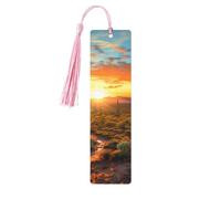 5 segnalibri in legno per uomini e donne Saguaros at Sunset Segnalibri in legno unici fatti a mano con nappa ciondolo segnalibro artigianale per amanti dei libri, regalo di compleanno per insegnanti