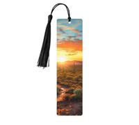 5 segnalibri in legno per uomini e donne Saguaros at Sunset Segnalibri in legno unici fatti a mano con nappa ciondolo segnalibro artigianale per amanti dei libri, regalo di compleanno per insegnanti