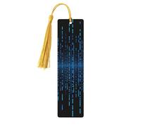 5 segnalibri in legno per uomini e donne, segnalibro in legno con matrice binaria, unici e fatti a mano, con nappa, per amanti dei libri, regalo per insegnanti di compleanno