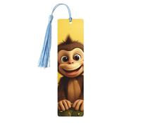 5 segnalibri in legno per uomini e donne, simpatici e divertenti, a forma di scimmia, banana, segnalibri in legno, unici e fatti a mano, con nappa, per amanti dei libri, regalo per insegnanti di