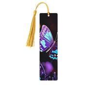 5 segnalibri in legno per uomini e donne viola farfalla e fiori segnalibri in legno unici fatti a mano con nappa ciondolo segnalibro per amanti dei libri regalo di compleanno insegnanti
