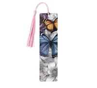 5 segnalibri in legno per uomini e donne viola farfalle floreali segnalibri in legno unici fatti a mano con nappa ciondolo segnalibro per amanti dei libri, regalo di compleanno per insegnanti