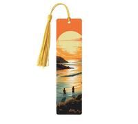5 segnalibri in legno per uomo e donna, poster originale per l'estate infinita, segnalibri in legno unici fatti a mano con nappa, ciondoli artigianali, segnalibro per amanti dei libri, regalo di