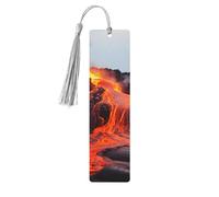 5 segnalibri in legno vintage con nappe, segnalibro in legno rosso caldo dal vulcano Kilauea, segna libri artigianali fatti a mano per leggere le pagine, etichette da appendere in legno, ornamenti per