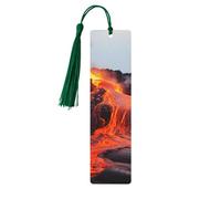 5 segnalibri in legno vintage con nappe, segnalibro in legno rosso caldo dal vulcano Kilauea, segna libri artigianali fatti a mano per leggere le pagine, etichette da appendere in legno, ornamenti per