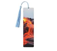 5 segnalibri in legno vintage con nappe, segnalibro in legno rosso caldo dal vulcano Kilauea, segna libri artigianali fatti a mano per leggere le pagine, etichette da appendere in legno, ornamenti per