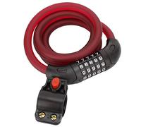 5 - Serratura per bici a codice digitale, serratura di sicurezza per biciclette con tappo antiperforazione, serratura in acciaio impermeabile per mountain bike, moto, scooter elett (Rosso smerigliato)