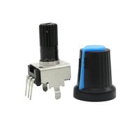 5 set = 10 pezzi RV09 verticale 1K ~ 500K Ohm resistore regolabile 3 pin potenziometro di tenuta for Arduino con manopola tappo blu (5 pezzi + 5 pezzi)(50K Ohm)