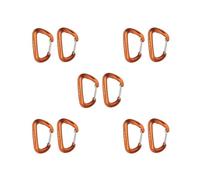 5 set 2 pezzi 16KN mini moschettone in lega di alluminio D-Ring portachiavi ganci clip arancione, 4,98 x 8 cm