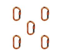 5 set 25KN Moschettone di bloccaggio D-Ring gancio per speleologia campeggio all'aperto arancione