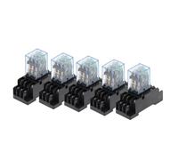 5 set bobina elettromagnetica generale DPDT relè di potenza MY3NJ 11 pin HH53P DC12V 24V AC 110V 220V relè in miniatura con base PYF08A(AC 110V)