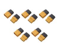 5 Set Connettore Xt60h Giallo 12awg in Nylon e Rame per Aerei e Auto | 30a 60a Dc 500v, Ul94 V0 e 0, 5mω, Tenuta Stretta, Alta Resistenza Termica