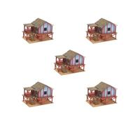 5 set di 1/72 Modelli Casa Non Verniciata FAI DA TE In Legno Casa Assemblare Progetti FAI DA TE Accessorio A Tipo A