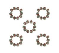 5 set di 10 perline tibetane nepalesi fatte a mano, perline di tipo 2, turchese e corallo nepalese