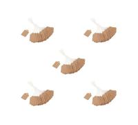 5 set di 100 etichette di carta con cordino attaccato, etichette da appendere per compleanno, 35 x 22 mm, in carta kraft