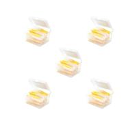 5 set di 40 pezzi di spazzole interdentali flessibili push-pull in plastica per l'igiene orale, strumento per l'igiene orale, uso domestico e da viaggio, giallo, 0,4 mm