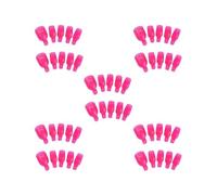 5 set di 5 pezzi di plastica per rimuovere le unghie dei piedi e delle unghie, per nail art, soak off, con clip per rimuovere lo smalto gel UV, colore: rosso rosa
